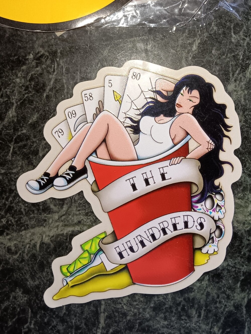 The Hundreds Red & Black Pinup Cup Sticker